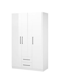 Goodproduct, GOODproduct Kleiderschrank &raquo;Sylt Schlafzimmerschrank Garderobe Schrank Bestseller hochglanz&laquo; hochwertige schwarze Metallgriffe, 