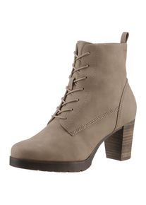 Tamaris , Damen , Schn&uuml;rstiefelette , Trichterabsatz, Stiefelette, Businessmode in veganer Verarbeitung , grau , Zeitlose Stiefelette mit...