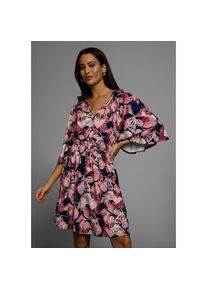 Laura Scott , Sommerkleid Ohne Taschen mit sommerlichem Print , bunt , Sommerkleid mit Allover-Druck für einen auffälligen Look