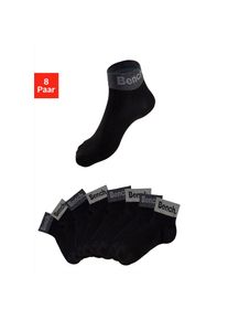 Bench. , Damen , Kurzsocken Packung, 8 Stk. tlg. mit eingestricktem Schriftzug am Bündchen , schwarz , Sportliche Kurzsocken im 8er Pack