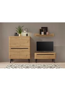 Inosign , Wohnwand »Torge, Anbauwand, Schrankwand, Mediawand, Wohnzimmer-Set« 3 Stk. tlg. , Set besteht aus 1 Lowboard, 1 Highboard und 1 Wandboard