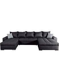 Wohnlandschaft »Josy XXL U-Form, B: 333 cm, mit 2 Recamieren 77 & 97 cm« mit Bettfunktion, Bettkasten & 2 Zierkissen, Federkern , Collection AB