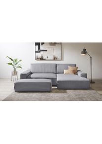 Home Affaire, Home Affaire Polsterecke &raquo;SHERWOOD XXL tief, L-Form, Schlaffunktion, Bigsofa, Cord, Leinenoptik&laquo; stellbar zum Schlafsofa (