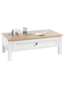 Mid.you Couchtisch , Weiss, Eichefarben , Holzwerkstoff , 1 Schublade(n) Schubladen , rechteckig , eckig , 60x40x110 cm , Wohnzimmer, Wohnzimmertische, Couchtische, Couchtische eckig