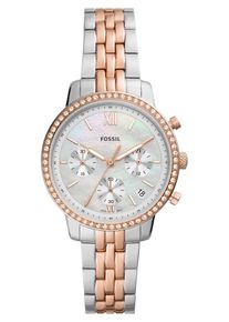 Fossil, Femmes Montre à affichage analogique, or / argent / blanc perle