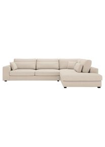 CARRYHOME Ecksofa , Creme , Kunststoff , F&uuml;llung: Schaumstoff,Schaumstoff,Schaumstoff , Ottomane rechts, L-Form , 314x250 cm , Stoffauswahl, seitenverkehrt erh&auml;ltlich, R&uuml;cken echt , Wohnzimmer, Sofas & Couches, Wohnlandschaften, Ecksofas