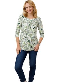 Damen Longshirt in A-Form eucalyptus-ecru-bedruckt
