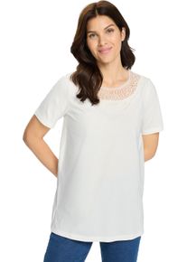 Damen Longshirt mit Spitzeneinsatz ecru