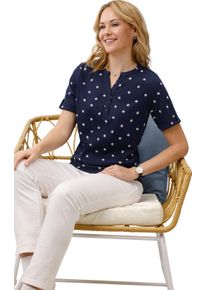 Damen Kurzarmshirt im maritimen Dessin marine-ecru-bedruckt