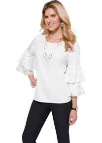 Damen Schlupfbluse mit Trompeten-&Auml;rmeln ecru