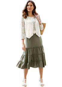 Damen Weste mit Lochstickerei ecru