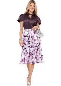 Damen Satinbluse mit Fl&uuml;gel&auml;rmeln aubergine