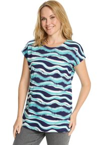 Damen Longshirt mit Seitenschlitzen erika-marine-bedruckt