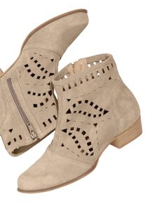 Heine Witt Damen Stiefelette, taupe, Gr&ouml;&szlig;e 43, 100% Rindsleder