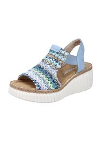 Rieker, Femmes Sandales, bleu cobalt / bleu-gris / lavande / blanc