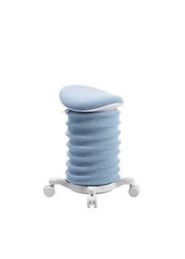Topstar Hocker SITNESS 4D, ergonomisch, aktives Sitzen, gepolsterter Sattelsitz, höhenverstellbar, um 360° drehbar, Tragegriff, Rollen, papyrusweiss/blau