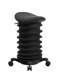 Topstar Hocker SITNESS 4D, ergonomisch, aktives Sitzen, gepolsterter Sattelsitz, höhenverstellbar, um 360° drehbar, Tragegriff, Rollen, schwarz/schwarz