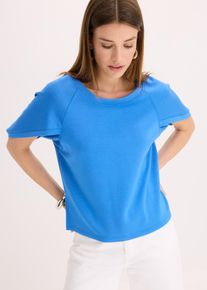 Oversize-Shirt aus flie&szlig;endem Viskose-Mix in blau, Gr&ouml;sse 44/46 (L), bonprix