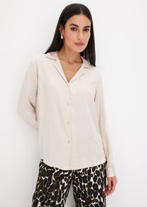 Bluse aus feinem Satin in beige, Gr&ouml;sse 46, bonprix
