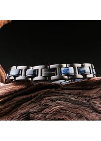 Holzkern Armband Fortissimo (Sodalith/Grau), Naturholz, Damen und Herren, größenverstellbar