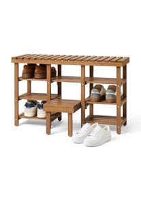 Tchibo - Banc à chaussures haut avec marchepied rabattable - marron