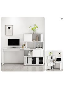 Schreibtisch »Inovo« Set, als Eckschreibtisch oder Schreibtisch nutzbar, viel Stauraum , weiss , GOODproduct