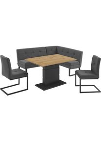 GOODproduct , Eckbank »Geranie, Sitzbank, Essbank, pflegeleichter Strukturstoff« Eckbank inkl. Stauraum, Pulverbeschichtetes Metallgestell ,...