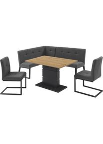 Eckbankgruppe »Geranie, Sitzgruppe, Eckbank links und rechts montierbar« Set, Gruppe bestehend aus Eckbank, Esstisch 120 cm, zwei Freischwinger, 4...