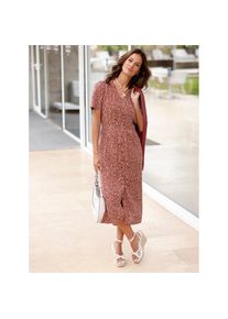 Inspirationen , A-Linien-Kleid »Sommer-Kleid« Nahttasche , braun , mit Viskose (ECOVERO)