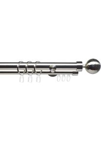Gardinenstange &raquo;CELKUGEL02SG2L&laquo; &Oslash; 25 mm 2 l&auml;ufig-l&auml;ufig Fixmass 2-l&auml;ufig im Fixmass &Oslash; 25/20 mm , silberfarben , Liedeco