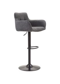 Livetastic Barhocker , Grau, Schwarz , Metall, Textil , F&uuml;llung: Schaumstoff , Drehteller , 54.5x111.5x51.5 cm , Sitzfl&auml;che 360&deg; drehbar, inklusive Armlehnen , Esszimmer, Barm&ouml;bel, Barhocker