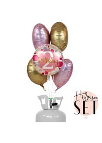 Sweet Birthday Two Ballonbouquet-Set mit Heliumbehälter