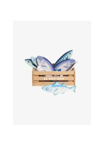 Letoyvan accessoires de cuisine Marktfisch Spielzeug Lebensmittelkiste argentee