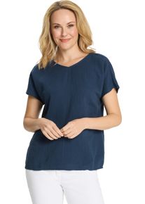 Damen Schlupfbluse in Musselin-Qualit&auml;t dunkelblau