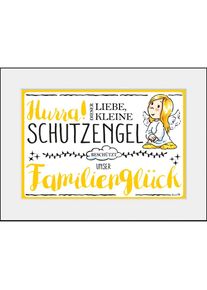 queence, queence Bild &raquo;Schutzengel Familiengl&uuml;ck&laquo; Blumen Engel Himmel Liebesspr&uuml;che Schriftzug Spr&uuml;che & Texte Stern Sterne 1 Stk. tlg. HD Premium 