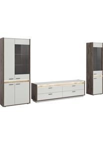 Wohnwand »Treviso, Breite 350 cm, bestehend aus: 2x Vitrine und 1x Lowboard« 3 Stk. tlg. , grau , Inosign