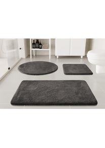 Badematte »Neele« Höhe 20 mm rutschhemmend beschichtet schnell trocknend Badteppich, getuftet, modern, Uni, antirutsch, flauschig, Hochflor , grau...