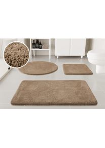 Badematte »Neele« Höhe 20 mm rutschhemmend beschichtet schnell trocknend Badteppich, getuftet, modern, Uni, antirutsch, flauschig, Hochflor , beige...
