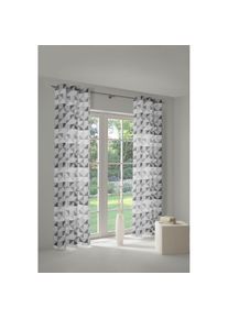 WIRTH, Vorhang &raquo;Berlare&laquo; &Ouml;sen 1 Stk. tlg. nach Mass, dunkelgrau2, Jacquard, Baumwolle, Polyester