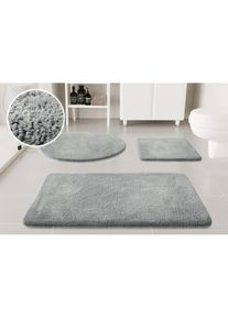 Badematte »Neele« Höhe 20 mm rutschhemmend beschichtet schnell trocknend Badteppich, getuftet, modern, Uni, antirutsch, flauschig, Hochflor , grau...