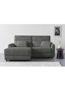 Ecksofa »JENNA, L-Form, 209cm, manuelle u. elektrische Funktion, mit USB A/C,« Liegefunktion 105°-150°, Federkern, Cord , GOODproduct