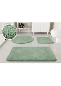 Badematte »Neele« Höhe 20 mm rutschhemmend beschichtet schnell trocknend Badteppich, getuftet, modern, Uni, antirutsch, flauschig, Hochflor , grün...