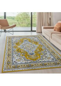 Teppich »Oriental, Made in Belgium« rechteckig 7 mm Höhe Orient-Optik, mit Bordüre, Teppich, Kurzflor, Weich, Kundenliebling , gelb , my home ,...
