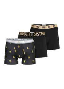CR7 Cristiano Ronaldo CR7 - Cristiano Ronaldo, Hommes Boxers, or / gris basalte / noir / blanc