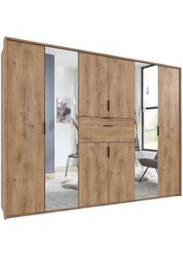 Drehtürenschrank »Moldau Kleiderschrank mit Spiegel Schlafzimmerschrank Bestseller« , braun , wimex