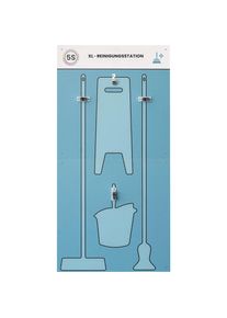 Schattenwand XL-Reinigungsstation, BxH 750 x 1500 mm, deutsch, ab 5 Stk PAPERFLOW