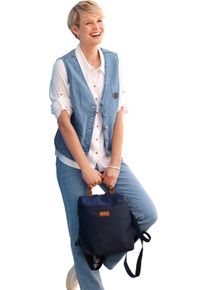 Damen Jeansweste im Streifen-Dessin blue-bleached-gestreift