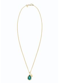 Elli Premium Kette Damen, gold / smaragd, Größe 45