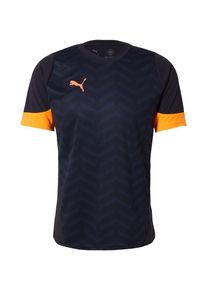 Puma, Hommes T-Shirt fonctionnel 'IndividualCUP', bleu marine / bleu fonc&eacute; / orange