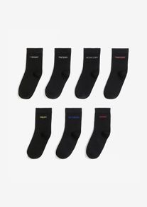 Socken mit Bio-Baumwolle (7er Pack) in schwarz, Gr&ouml;sse 43-46, bonprix